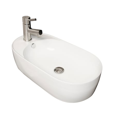 Whitehaus Isabella Collection Oval Above Mount Basin W/ Integrated Oval Bowl And WHKN1016A